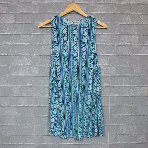 Show Me Your MuMu Dresses & Skirts - Show Me Your MuMu Green & Blue Tunic Mini Dress